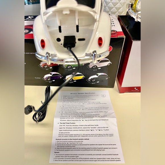 XSound Wireless Speaker MP3/ FM Radio NIB LED light-up ChooseWhite OR Yellow Car - Picture 3 of 12